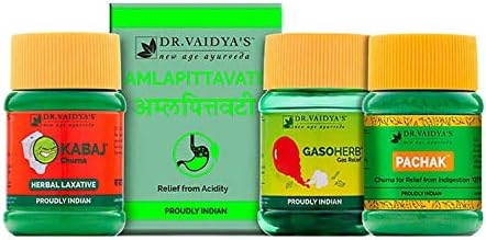 Dr. Vaidya's Digestive Pack - Pachak Churna - Kabaj Powder - Amlapittavati - Gasoherb
