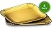 PLASTICPRO Rectangular Gold Board Serving Trays - Serving Platters Rectangle 9X13 Disposable Party Dish Gold, Pack of 4