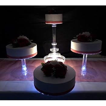 Amazon Com Multi Tier Wedding Cake Stand With Led Lights And