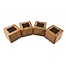 MIIX HOME Bed Risers 3 Inch | Heavy Duty Wooden Color Furniture Riser | 4PCS | Brown Sofa Risers or Table Risers