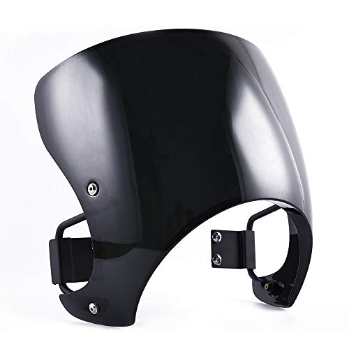 FATExpress Windshield with Bracket for 2018 Kawasaki Z900RS Motorcycle Aftermarket Plastic Windscreen Cafe Racer Fairing Wind Shield Screen Protector 18 (Smoke)