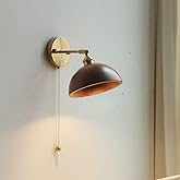 Pull Chain Switch E27 Wood Wall Sconce Adjustable Wall Mounted Lights for Dining Room Living Room Hotel Bedside Reading Wall 