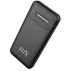 FLiX 10000mAh Lithium Polymer 2 USB Output Power Bank Marathon M1 with 12 Watt Fast Charging, Black