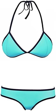 MUXILOVE Women Diving Wet Suit Neoprene Sport Bikini Triangle Top Swimsuit(FBA)Green Small