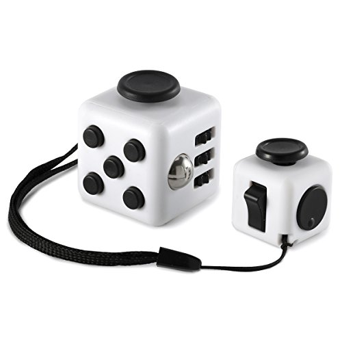 VHEM Fidget Cube Relieves Stress and Anxiety Attention Toy for Adults/Children, Black/White, Set of 2