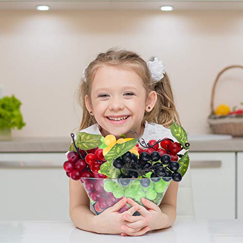 BigOtters 10 Bunches Artificial Grapes, Fake Grapes Simulation Decorative Lifelike Frosted Rubber Grapes Clusters for Wedding Wine Kitchen Centerpiece Decor Faux Fruit Props (5 Colors,2 Size)