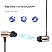 Wired Metal Earphones AIFEIMEI In-ear Heavy Bass Stereo Earbuds Headphones Volume Control with Mic Headset Sport Gym Running for iPhone iOS/Android 3.5mm jack +Carrying Case (GOLD)