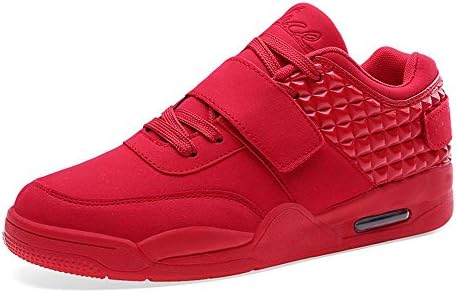 ZONI 2016 New Trend Fashion Flat Hook and Loop Lace Up Skateboarding Running Sneaker Shoes,us 9.5,Red
