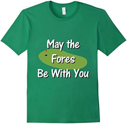 Mens May the Fores Be With you Golfer Golf Funny T-Shirt Medium Kelly Green