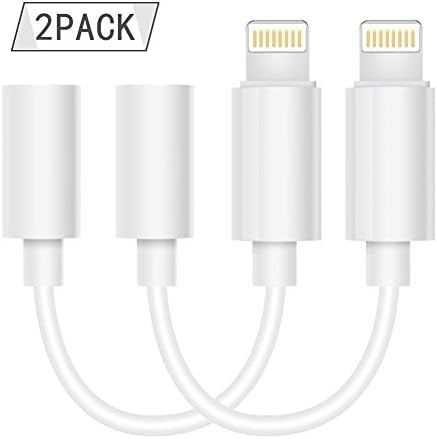 iPhone 7/7Plus 3.5 mm Adapter Headphone Jack ,Rusila Lightning to 3.5 mm Headphone Jack Adapter for iPhone 7/7 Plus Accessories White[2Pack]