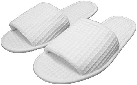 Premium Waffle Weave Slipper Open Toe Unisex (white)