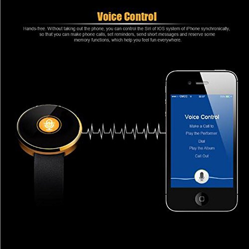 L@YC Smart Watch Round Screen Waterproof Heart Rate Monitoring Health Monitoring Music Control Remote Control Self-Timer, Silver Grey
