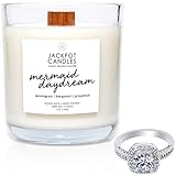 Mermaid Day Dream Candle with Ring Inside (Surprise Jewelry Valued at 15 to 5,000) Surprise Ring Size