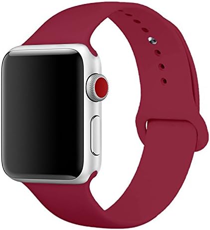 Sport Band for Apple Watch 42mm, Aimote Soft Silicone Replacement Strap for Apple Watch Series 3, Series 2, Series 1,Sport Edition, M/L Size,42mm Rose Red