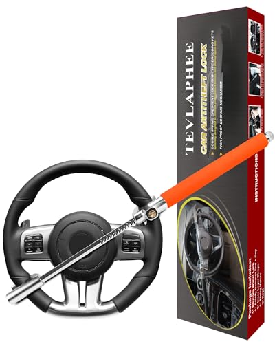 Tevlaphee Lenkradkralle, Lenkradschloss für Auto, Auto Diebstahlsicherung, Lenkradsperre Wohnmobil, Auto-Kralle als Wegfahrsperre, Universal(Orange)