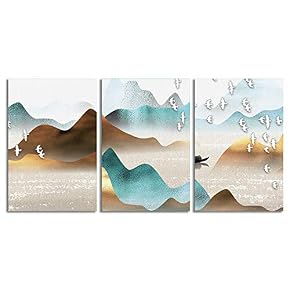 NWT Canvas Wall Art Abstract Chinese Landscape Painting...