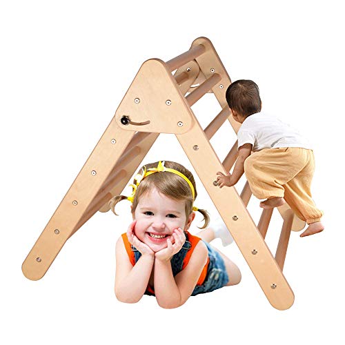 Triangle Climber, Larger Foldable Triangle Ladder, Climbing Triangle for Toddler, Wooden Climbing Triangle Ladder Indoor…