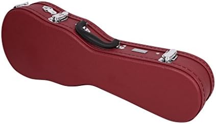 Soprano Ukulele Case—22.75 inches, Hard Durable Wood Shell with Carrying Handle, Thick Padding to Protect your Uke, Dark Red Tolex by Phitz