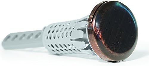 Drain Strain Deluxe Sink Hair Catcher – Clog Prevention Pop-Up Stopper with Hair Catcher Basket, Oil Rubbed Bronze Metal Cap, Fits Most 1.25" - 1.5" Bathroom Sink