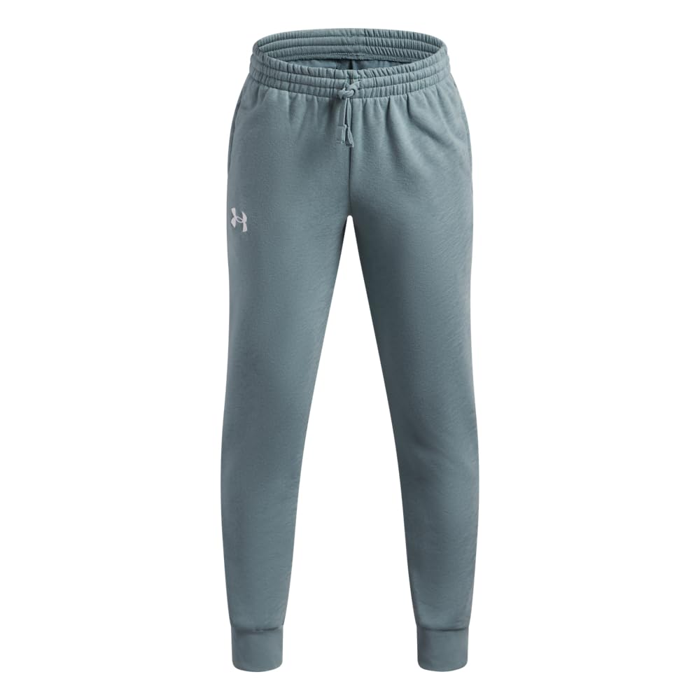 Under Armour Boys’ Rival Fleece Joggers, (323) Serpentine / / White, Large