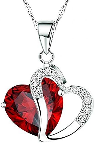Heart Necklace Pendant Gift Crystal Heart Shape Pendant Necklace Love Heart Crystal Pendant Jewelry for Women or Girls Gift