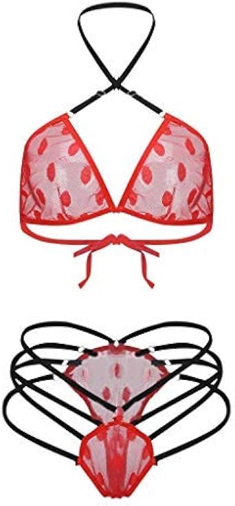 womens red underwear set