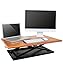 Stand Up Desk Store AirRise Standing Desk Converter – Adjustable Height, Single Tier, 32 Inches Long, Teak