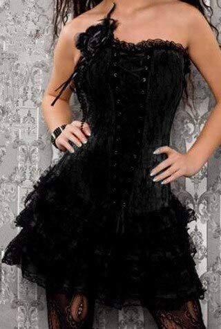 red and black corset dress