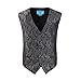 Epoint EGC1B02D-XL Grey Black Patterned Urban Gift Waistcoat Woven Microfiber Gift Ideas for Husband X-Large Vest