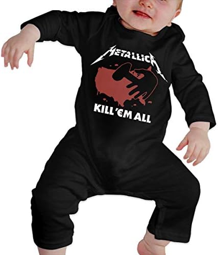 TiaKudy Metallica Baby Boys' Girls' Long Sleeve Romper Bodysuits Jumpsuit Clothes Overalls One-Piece