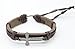 Golastartery Alloy English Scripture Cross Weave Leather Bracelets (Brown)