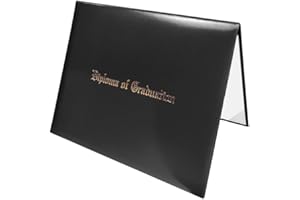 Herrenbek Diploma Cover 8.5x11 Inch Graduation Certificate Holder - Leather Folder with Imprinted for College Diplomas, Commencement, Office Use(Black),1 Pack