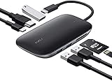 AUKEY USB C Hub 7 in 1 Type C Hub with 3 USB 3.0 Ports, SD/TF Card Reader, 4K USB C to HDMI and USB-C Power Delivery USB C Adapter for MacBook Pro, Dell XPS 15, Google Chromebook Pixel and More
