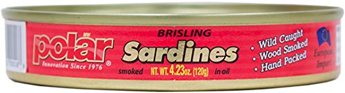 MW POLAR BRISLING SARDINES, SMOKED IN OLIVE OIL, 4.23-OUNCE