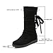 Blivener Women's Winter Back Lace Up Boot Mid Calf Snow Boots Black US 9