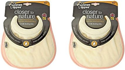 Tommee Tippee Closer to Nature Milk Feeding Bib, 4 Pack - Pink