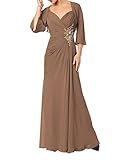 ModeC Women's Long Chiffon Mother of The Bride Dress with Jacket Formal Gown