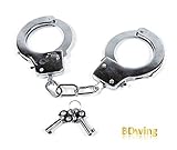 Metal Handcuffs - Bdwing BD02 Kids Play Toy Metal handcuffs with keys. Party Favors for Swat Role Police Role Play Kids Party Supplies Costume Accessory (Silver)