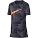 NIKE Boys' Short Sleeve All Over Print Training Top, Light Carbon, Medium