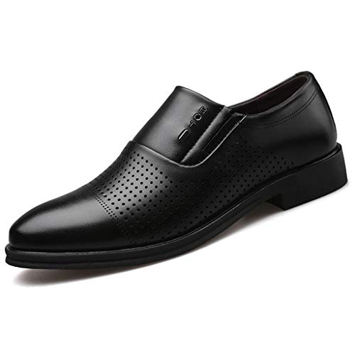 New in Respctful✿ Men Slip On Oxfords Leather Shoes Comfortable Moccasins Formal Walking Loafers Hollow Out Shoes Black - Thumbnail 2