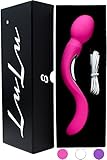 Original Lulu 8 Therapeutic Massager Cordless Wand. Stylish with 3 Speeds and 7 Pulsating Patterns. USB Rechargeable 2 Hour Battery, Free Travel Bag, Curved to Reach All Areas