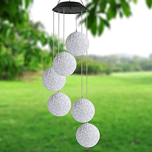 image for Gotian Solar Powered Wind Chime Light LED Garden Hanging Spinner Lamp 