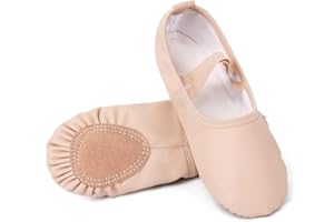 VINGT ANS Ballet Shoes for Girls Toddler Dance Slippers Soft Leather Ballerina Boys Shoes for Toddler/Little Kid/Big Kid/Wome