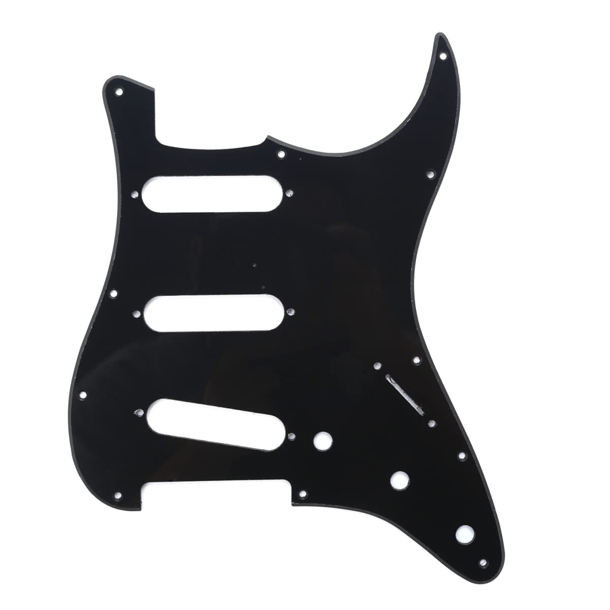 Musiclily 11 Hole SSS Strat Pickguard Scratch Plate for Fender USA/Mexican Standard Stratocaster Modern Style Electric Guitar, 1Ply Black โ image 1