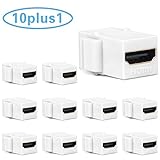 HDMI Keystone Jack, PHIZLI 10 Pack HDMI Keystone Insert Female to Female Coupler Adapter (White)