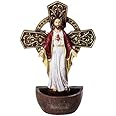 Pacific Giftware The Sacred Heart of Jesus Holy Water Font Religious Sacrament Wall Decor 6.75 inches