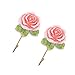 TINKSKY 2pcs Lovely Rose Decor Wall Mounted Towel Hanger Holder Organizer Valentine's Day gift