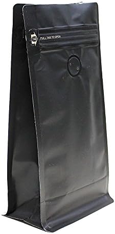 Colorful Flat Bottom Aluminium Foil Standup Zipper Lock Quad Eight Side Seal Gusset Packaging Bags (Black, 5.31x2.95x10.44Inch)