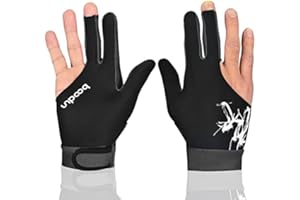 MUMIAN Man Woman Elastic 3 Fingers Show Gloves for Billiard Shooters Carom Pool Snooker Cue Sport - Wear on The Right or Left Hand 1PCS