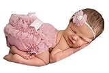Cutie Baby Baby Girls Chiffon Bloomer, Diaper Cover, Ruffles Bloomer (X-Small-New Born, Dust Rose)